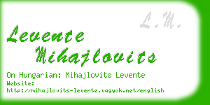 levente mihajlovits business card